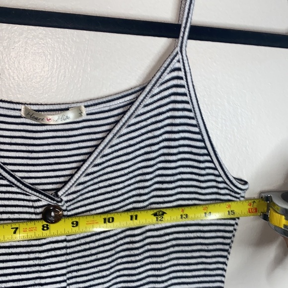 🎱Black and white horizontal striped faux button up dress! - Picture 5 of 6